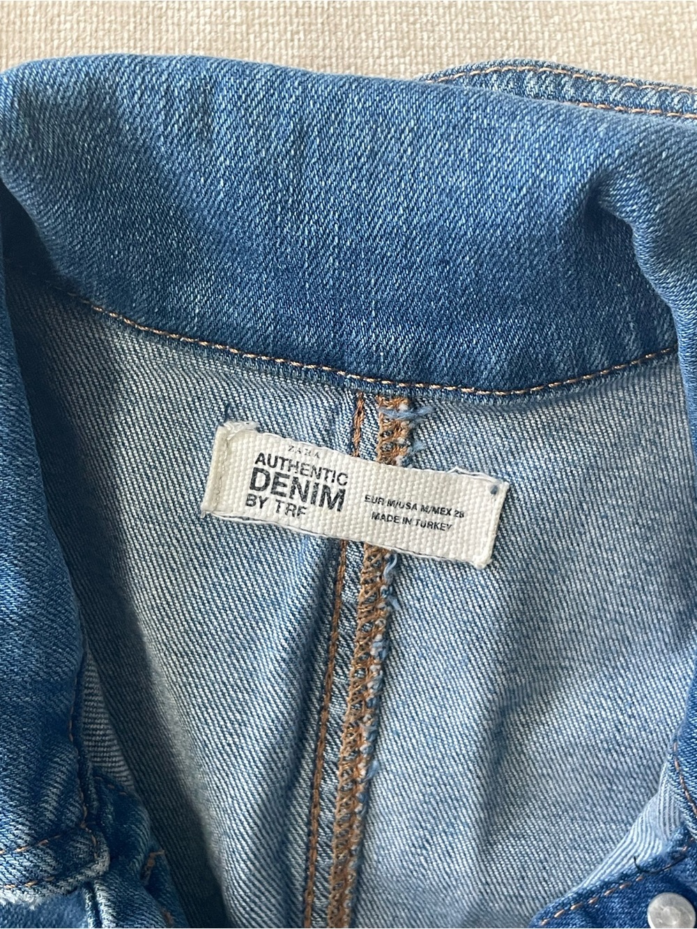 Zara Blue Denim Button-Front Mini Dress - Picture 2 of 4